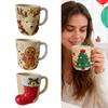 Christmas Coffee Cup Christmas Tree Elk Stocking Gingerbread Man Mug 260ml Dishwasher Microwave Tea Cocoa Cup for Home Office Outdoor Use