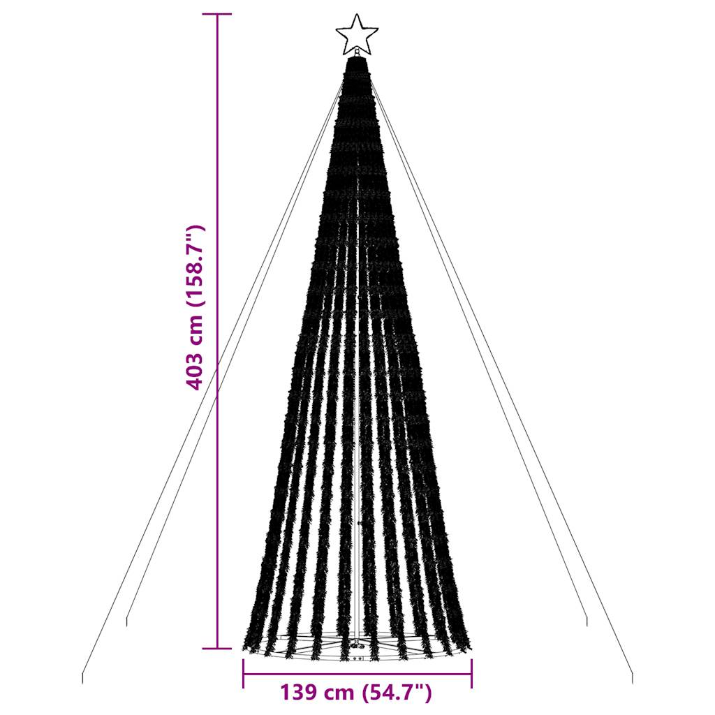 LED Christmas Tree 1028 Warm White LEDs 403 cm