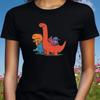 T-Shirt Women Dino Gang, Colorful Motif Cotton Size S To 3XLWill Open In a New Window or Tab
