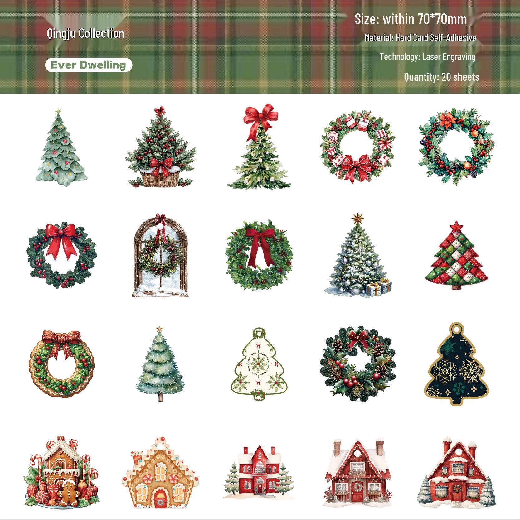 

RetroStory Winter Narrative Christmas Sticker Pack - Creative Holiday Bow & Background Stickers