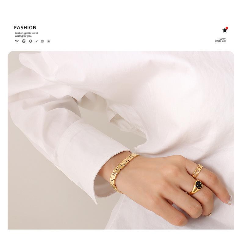 Trendy Non-Fading Titanium Steel Cuban Chain Bracelet for Couples