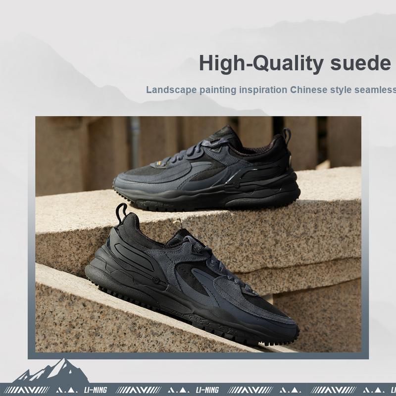 Li Ning CF Origin V4 Sports Comfortable Wear-Resistant Breathable Low-Top Casual Shoes Men Sneaker Brown Green AGLU283-1