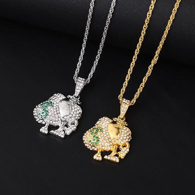European and American New Fashionable Cartoon Character Money Bag Pendant Creative Trendy Artificial Zircon Necklace
