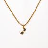 18K Gold Plated Titanium Steel Necklace with Geometric Pendant and Pearl Chain