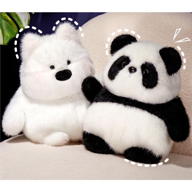 Flip Puppy Panda Plush Toy Doll Children Festivals Gift Home Ornament Decoration