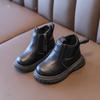 Fashion Boy Girl Short Boots Non-Slip British Style Boots Children's Side Zipper Design Single Boots Leather Boots Anti-skid