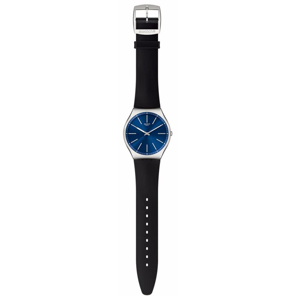 Swatch FORMAL BLUE 42 Skin Irony Watch, Black, SS07S125