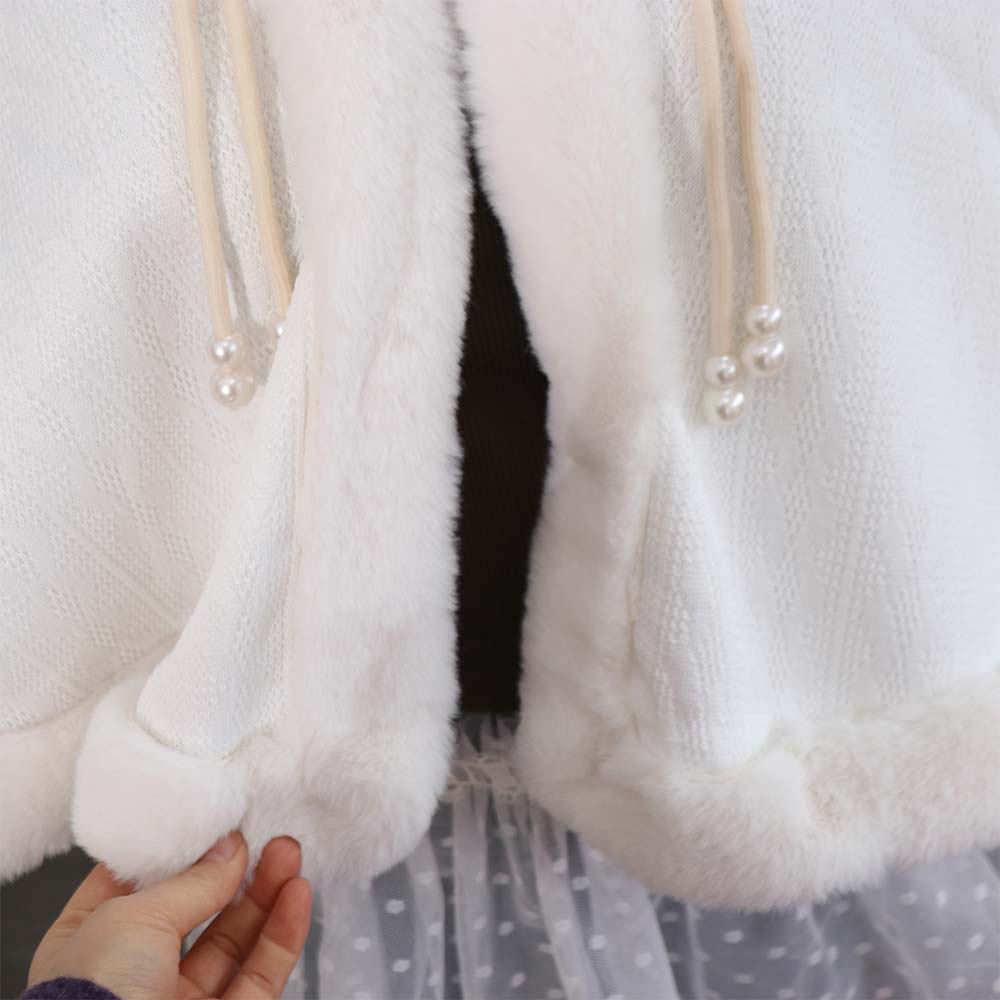 Elegant Plush Chinese Style Cloak Thicken Winter Warm Cape Plush Evening Capes Cheongsam Lolita