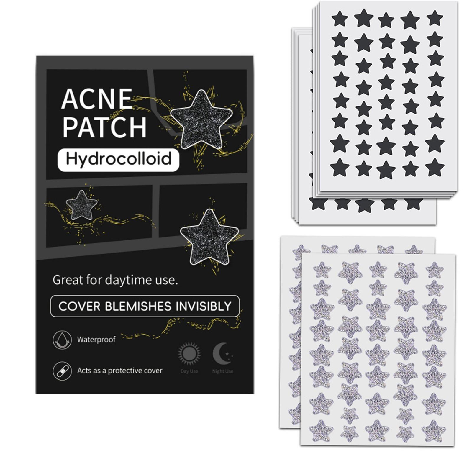 

Патчи от прыщей большой вместимости, милые наклейки от прыщей, гидроколлоидные патчи от акне с гиалуроновой кислотой 400 шт. One Size чёрный