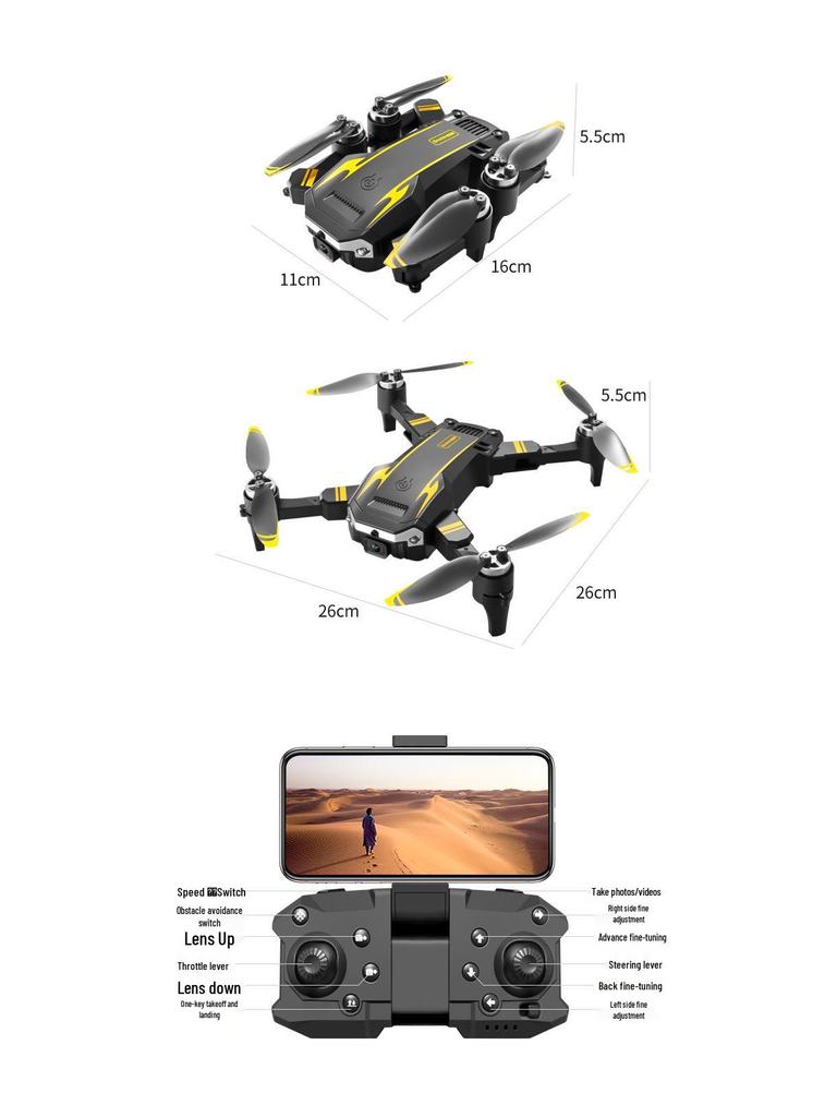 New S6/G6 Brushless Motor Drone with Guard Frame, Dual Camera, Obstacle Avoidance, and Remote Control for Aerial Photography.