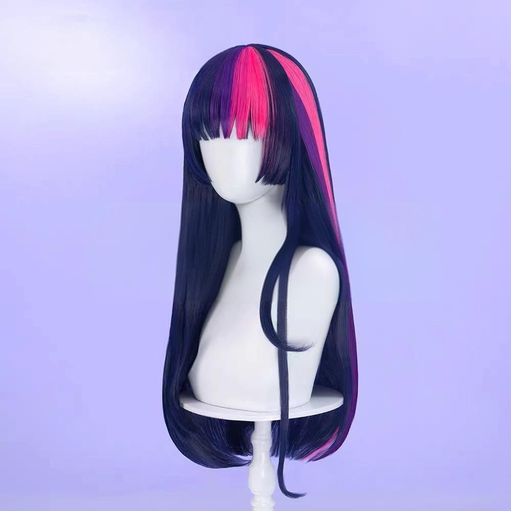 My Little Pony Equestria Girls Purple Long Straight Hair High-Temperature Silk Anime Cosplay Wig