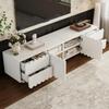 Modern white TV cabinet, TV stand, low TV stand. Unique design. 175 x 38 x 37 cm (L x W x H)