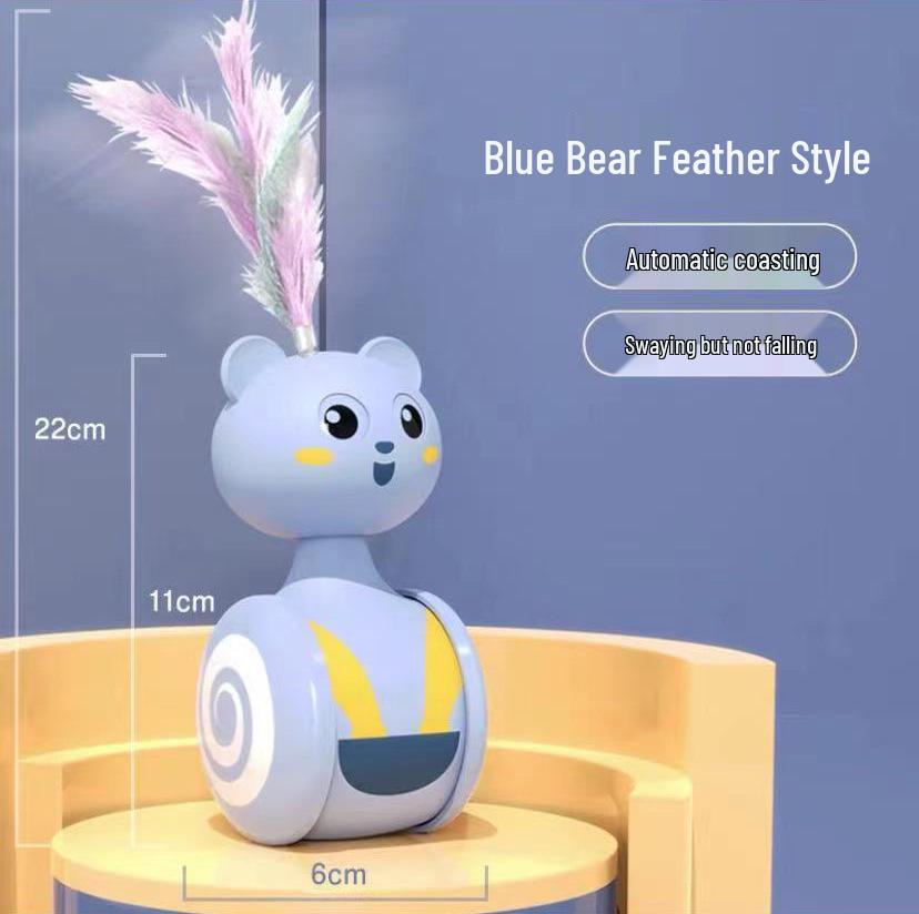 Interactive Cat Toy Set: Tumbler, Scratch Ball & Feather Teaser