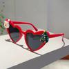 Heart Shaped Sunglasses Women New Cute Christmas Decorative Shades  Fashion Original Design Festival Rave Sun Glasses