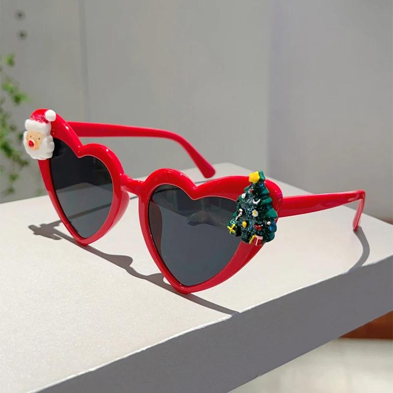 Heart Shaped Sunglasses Women New Cute Christmas Decorative Shades Fashion Original Design Festival Rave Sun Glasses