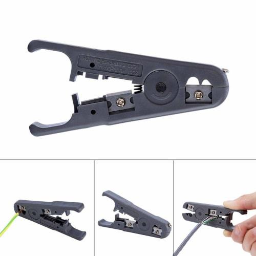 Hakeeta Wire Stripper, Network Cable Cutting Tool, Portable, Heat-Resistant, for Round/Flat UTP/STP Cables, with V-Slot/U-Slot, Stripper Wire Cutter,