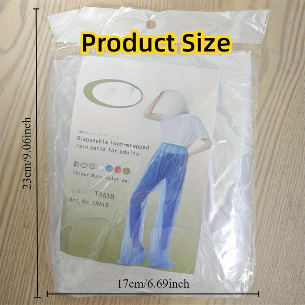 Waterproof Disposable Clear PE Trousers Fishing Protect Foot Rain Pants Split Raincoat Rainsuit Outdoor Tourism Travel Cycling