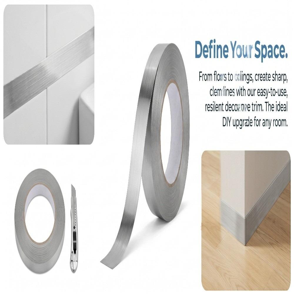 

50m Self Adhesive Ground Corner Tile Decor PET Self Adhesive Floor Transition Strip Kitchen 1cm