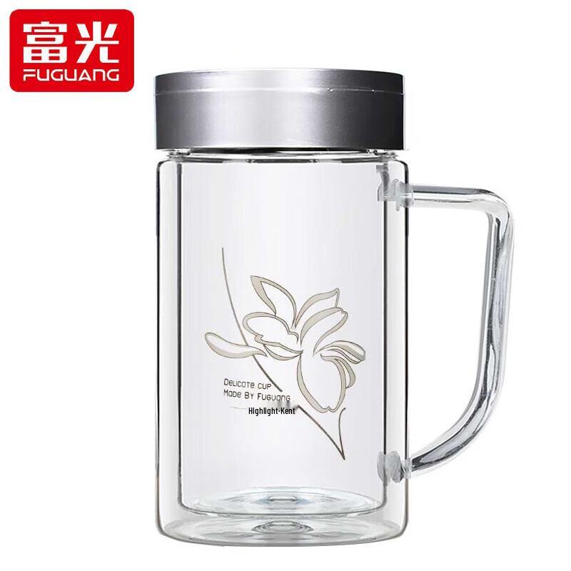FUGUANG 320ml Double Wall Borosilicate Glass Mug