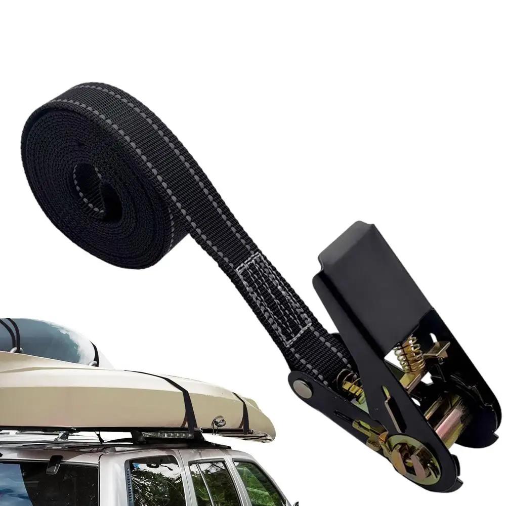 Heavy Duty Ratchet Car Tie down Straps with Ratchet 1760lb Break Strength Reinforced Tire Strap Tie Downs for Secure Cargo Trans