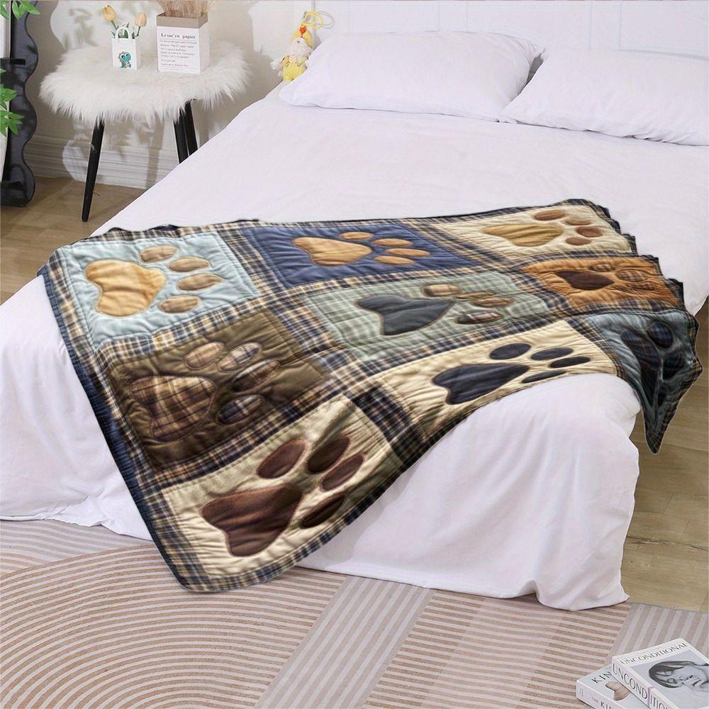 Cartoon Pattern Reversible Blanket Ultra Soft Plush Blanket  for Bed Sofa Couch