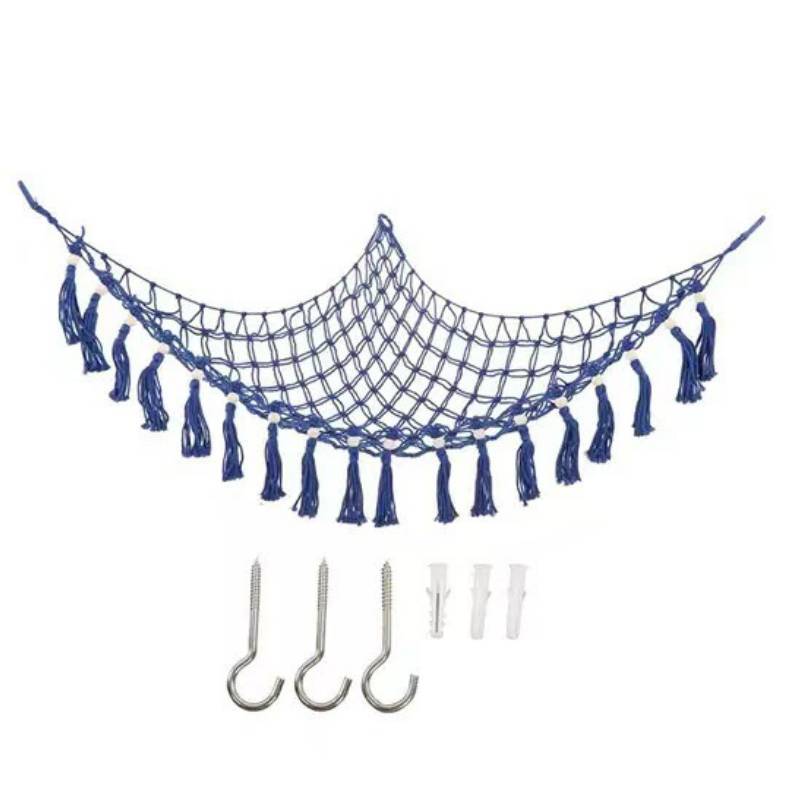 Wall Hanging Toy Storage Net With Colorful Tassels For Kids Room Decor