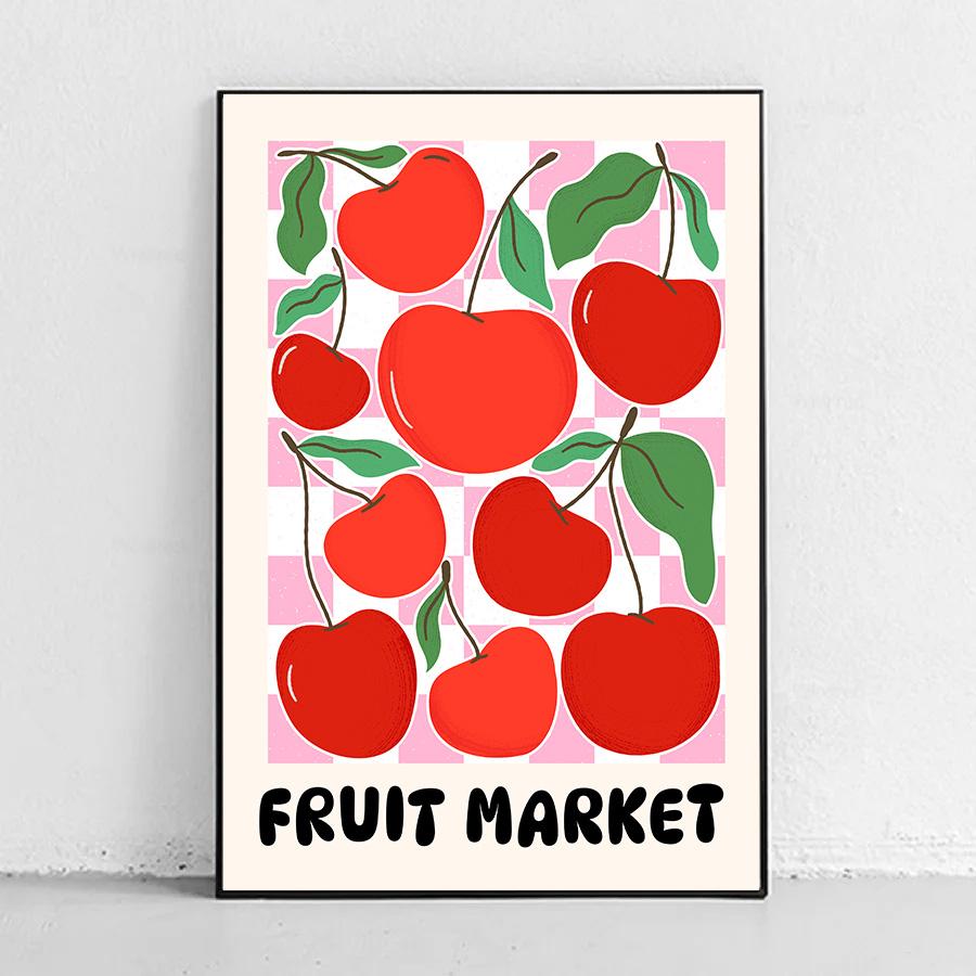 Fruit Market Strawberry Lemon Orange Banana Cherry Wall Art Nordic Posters Pictures For Living Room Decor Canvas Prints Painting