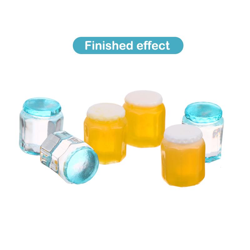 Mini Mold 1:12 Dollhouse Miniature Beverage Can Honey Pot Drink Bottle Diy Silicone Mold Doll House Home Decor(Only Mold)