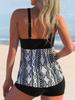 Women Vintage Prints Tankini Swimsuits Sexy Swimwear Female Vintage High Waist Two Piece Set Swimming Suit Fashion Beachwear