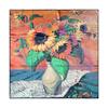 Oil painting print sunflower silk 100% mulberry silk plain crepe satin scarf silk scarf 110cm large square scarf shawl women