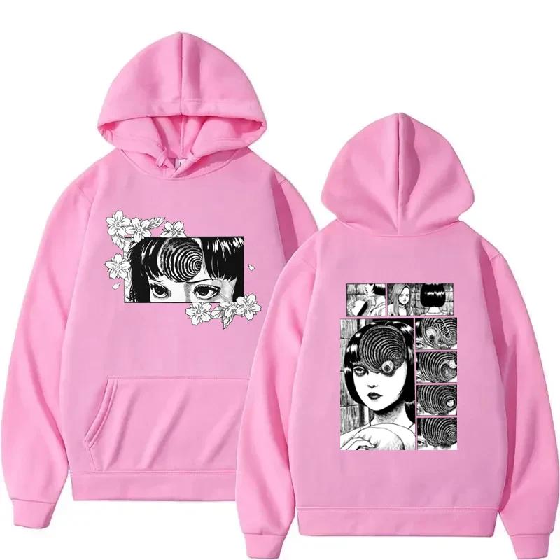 Japanese Anime Printed Hoodie Men Women Harajuku Retro Round Neck Long Sleeve Pullover Autumn Winter Fleece Sweatshirts