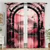 2PCS Vintage Sakura Party Curtains – Polyester Sakura-Themed Drapes for Bedroom & Living Room Decor