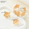 3Pcs/Set Fashion Metal Large Flower Splicing Bracelet for Women Trend Open Flowers Bangle Rings Sets Party Holiday Jewelry Gifts