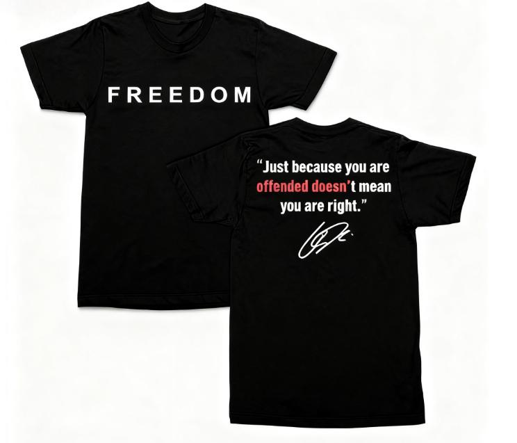 2025 Freedom Offended Doesn t Mean You re Right Charlie Kirk T-Shirt - Soft Street Hip Hop Top  Breathable Men s Casual Clothing S