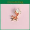 Cute Creative Red Fox Pin Playful Tail Design Alloy Brooch Fashion Accessory