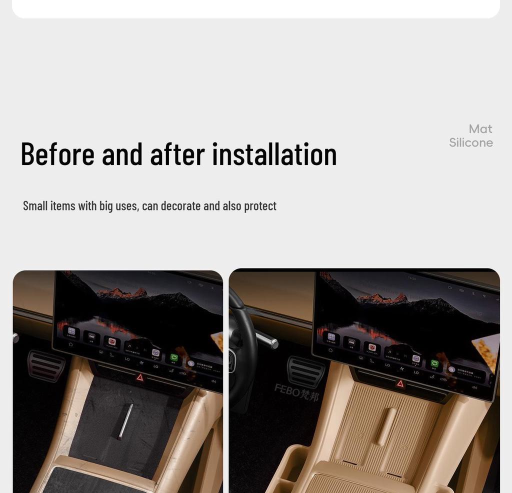 Wireless Charger Silicone Pad for 26 Zhiji R7 Models - Non-slip Center Console Interior Modifier