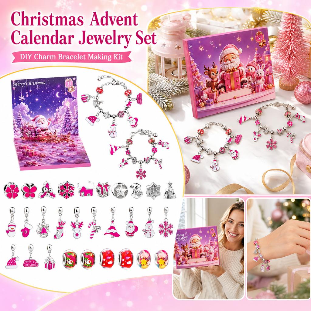 Christmas Bracelet with 31 Grids for Advent Calendar Gift
