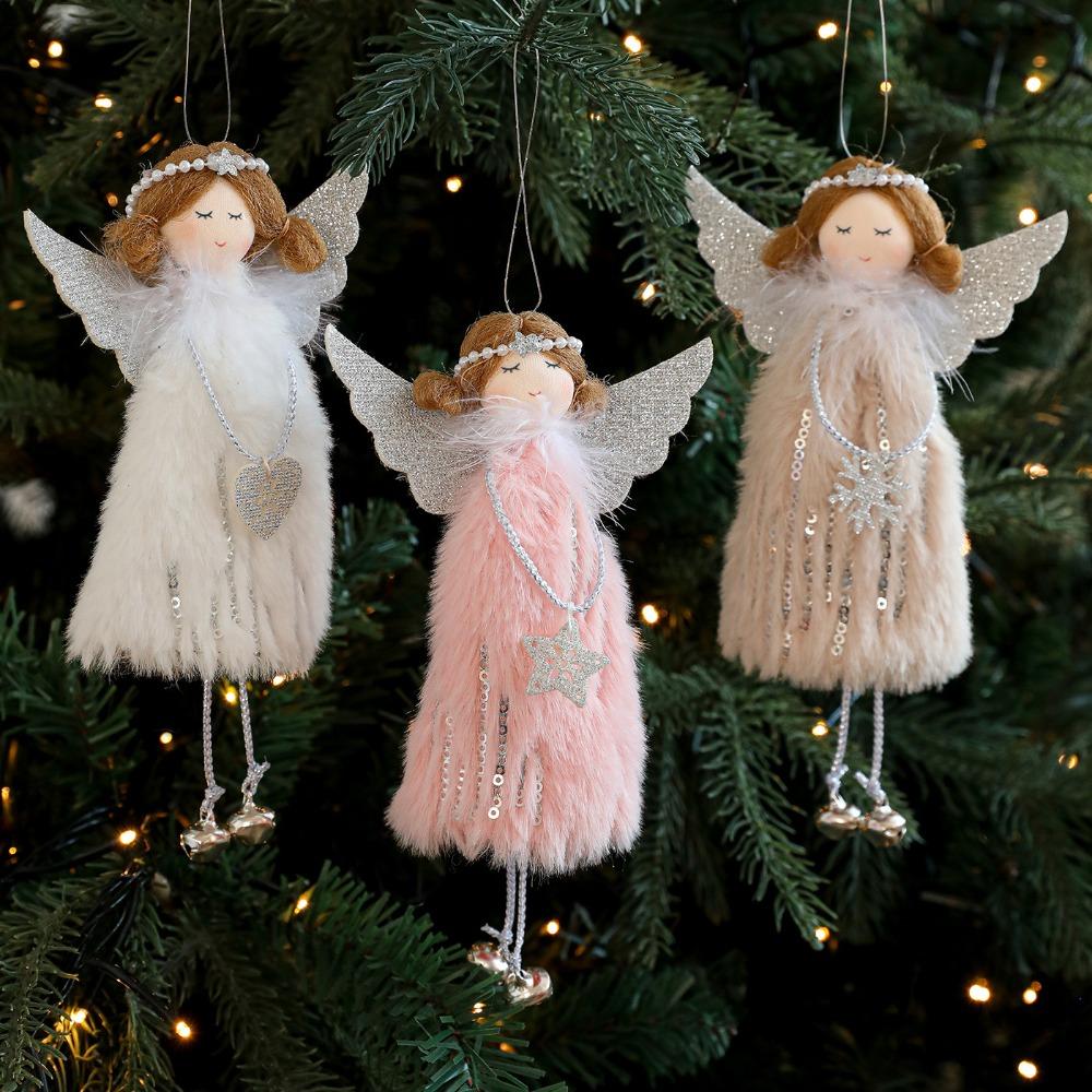 Cute Plush Angel Pendant Handmade Craft Christmas Tree Ornament  Xmas Gift