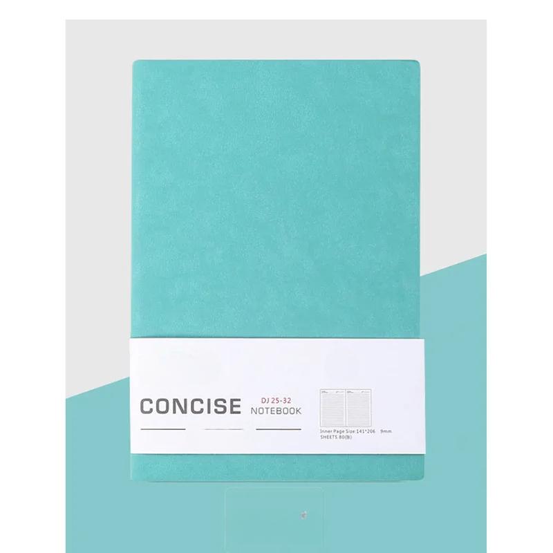 College Notebooks Soft Leather Student Diary Thicked Office Record Notepad 80sheets Write Paper Memo Pad A5/A6 Planner Journal