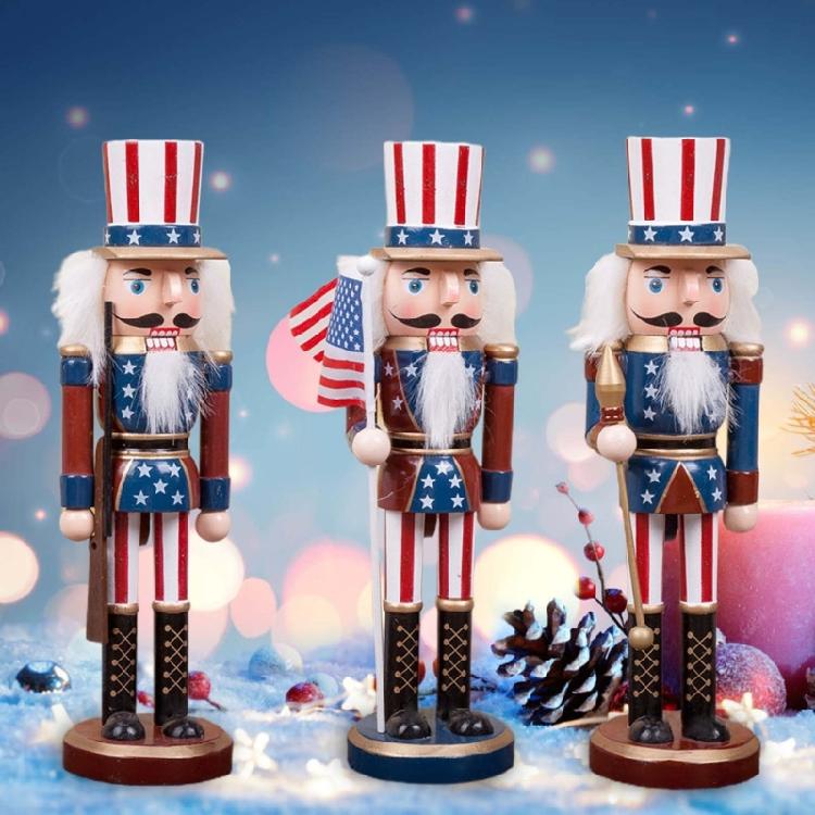 American Wooden Nutcracker Soldier Figurine Christmas Decor Display Gift 10 Inch