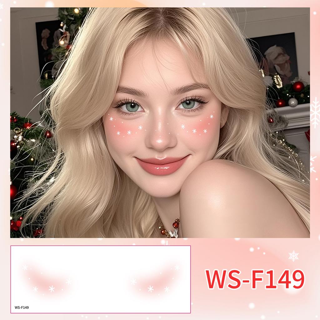 Cross Border New Manufacturer Direct Sales Christmas Makeup Face Stickers Party Dance Waterproof Sweat Creative Tattoo