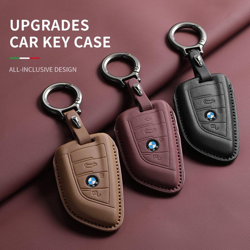 Leather Car Key Case Full Flip Shell For BMW 1 3 5 7 Series 320i 530i 550i F20 F15 F16 F48 G20 G30 G01 G02 G05 G11 X1 X3 X4 X5 NH8