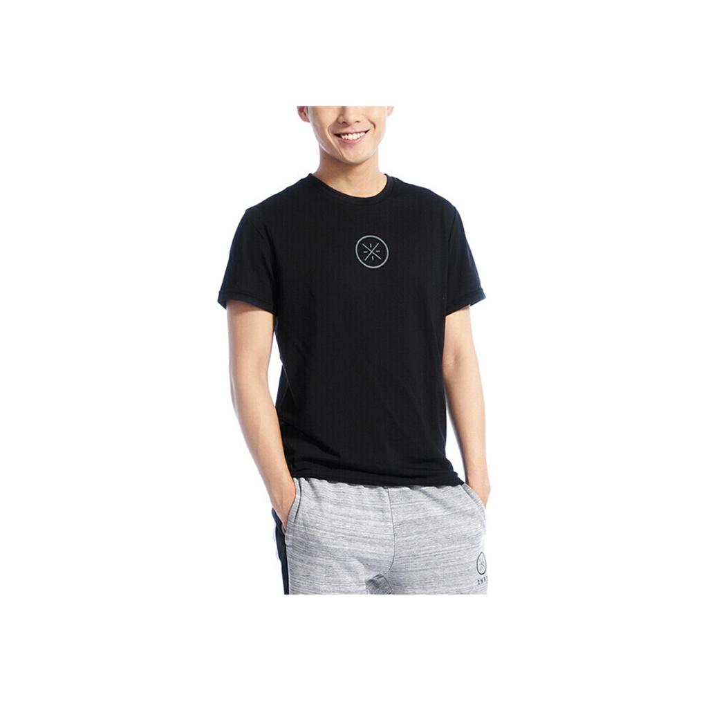 Li Ning Wade Series Training Round Neck Straight T-Shirt Men Tops Standard-Black ATSQ285-3