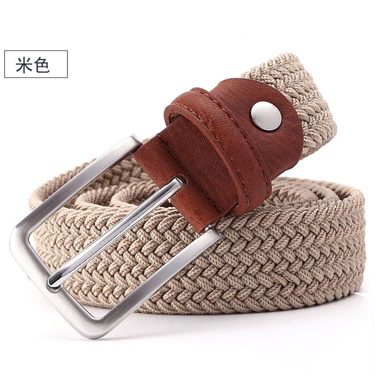 Men'S Belt Braided Belt Elastic Belt Pin Buckle Belt Student Belt