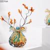 Colorful Flower Edge Glass Vase Hydroponics Plant Pots Table Decoration Flowers Arrangement Floral Vase Room Aesthetic Decor