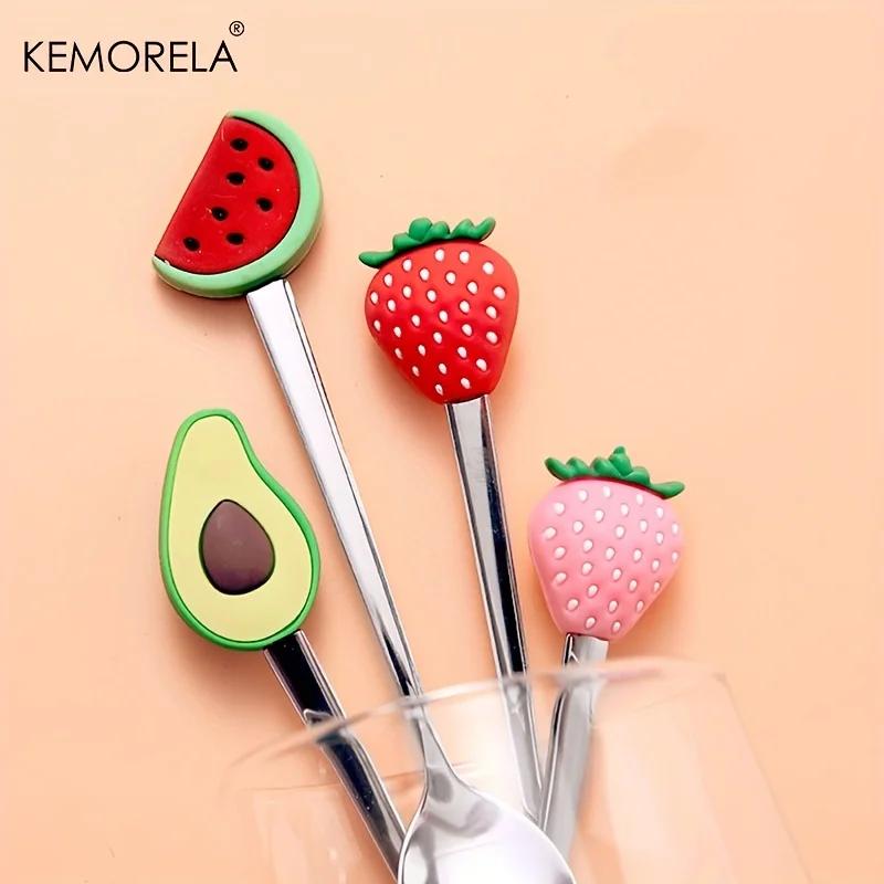4-Piece Stainless Steel Set Teaspoon Fruit Fork Coffee Spoon Stainless Steel Dessert Spoon Suitable For Home Restaurant Bar