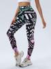 Dames Geometrische Print Hoge Taille Stretch Leggings voor Hardlopen, Gewichtheffen en Yoga.