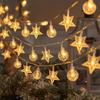 Outdoor Solar Star Crystal Globe String Lights Waterproof LED Fairy Lamps for Christmas Wedding Garden Patio Party Decoration