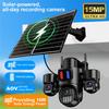 15MP Solar-Powered 8K Wireless Outdoor Security Camera with 3 Lenses & 4G Network
