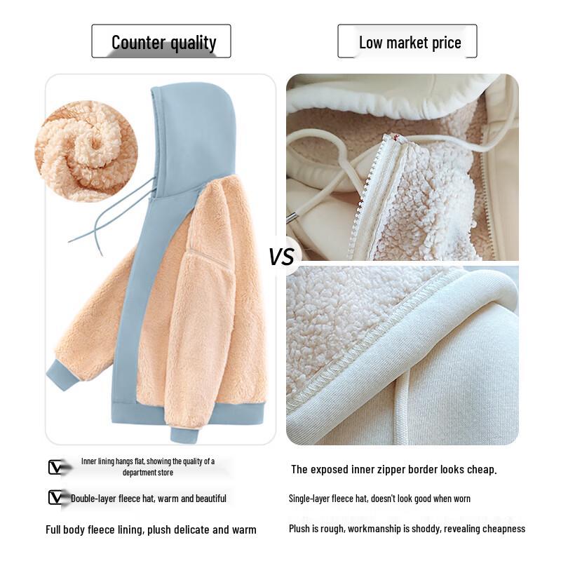 Warrior Women's Fleece Lined Lamb Wool Hooded Cardigan